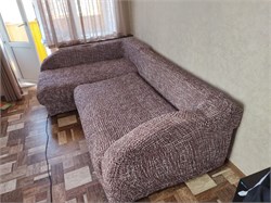 Чехол на классический угловой диван Микрофибра Мираж Какао 2448 - фото 7539